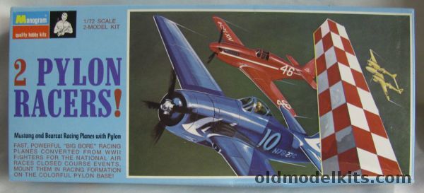 Monogram 1/72 2 Pylon Air Racers - F8F and P-51B with Racing Pylon Stand, PA218-150 plastic model kit